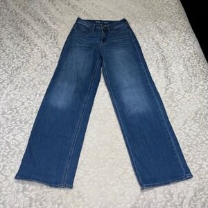 Old Navy High-Rise Wow Wide Leg Jeans Womens 0 Medium Wash Stretch Denim (B58)